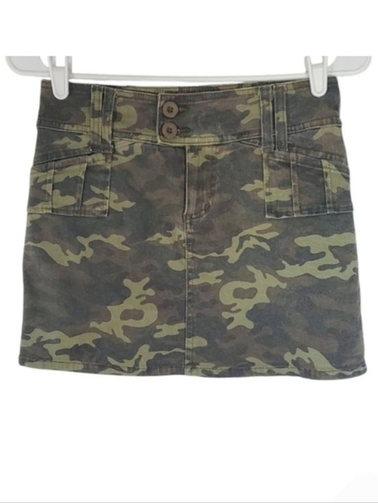 !it jeans Dresses & Skirts - 1431 * !It Jeans Camo Print Mini Skirt Green Brown Black Size 3/4 90s